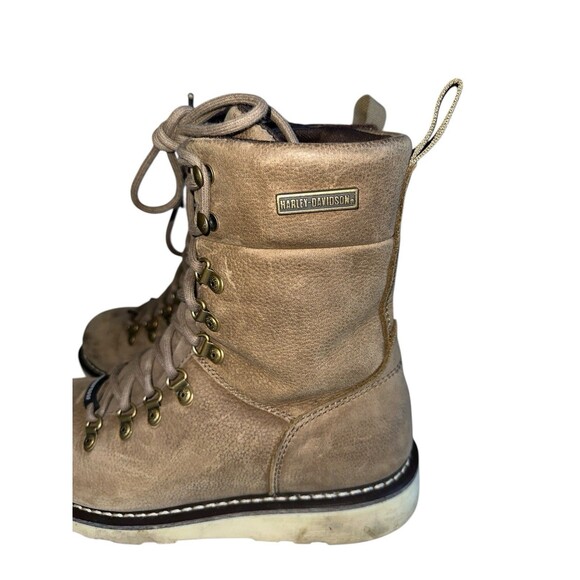 Harley-Davidson Denway Boots Women’s 8M Leather Beige Moto Riding - Picture 9 of 16